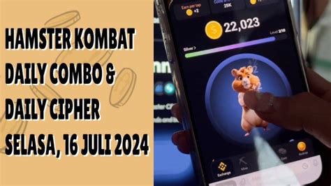 Hamster Kombat Daily Combo Daily Cipher Hari Ini Selasa 16 Juli 2024