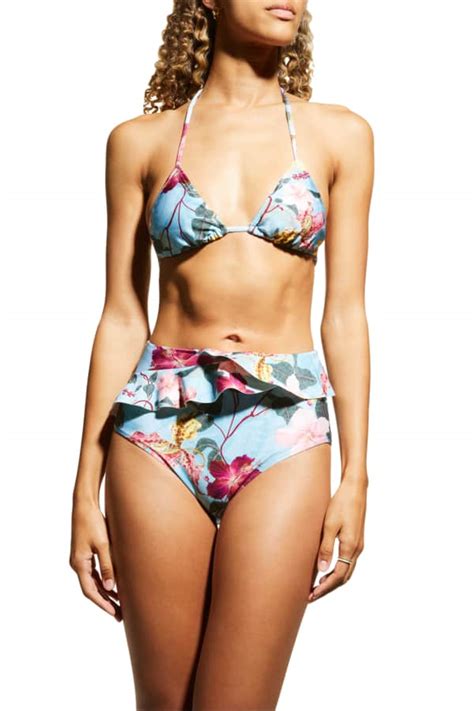 REBECCA VALLANCE Positano Tie Waist High Bikini Bottoms Neiman Marcus