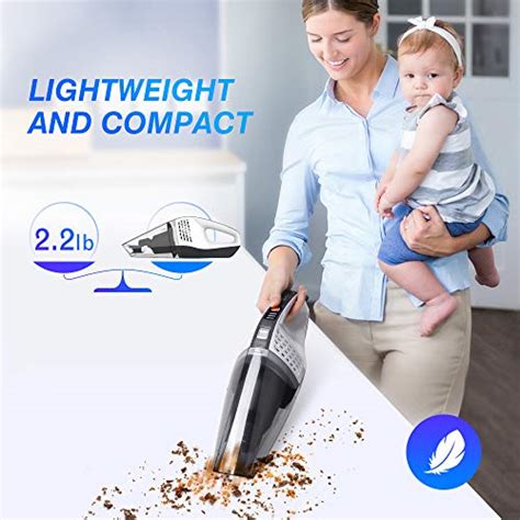 Novete Handheld Vacuum Cordless With Replaceable Battery High Power