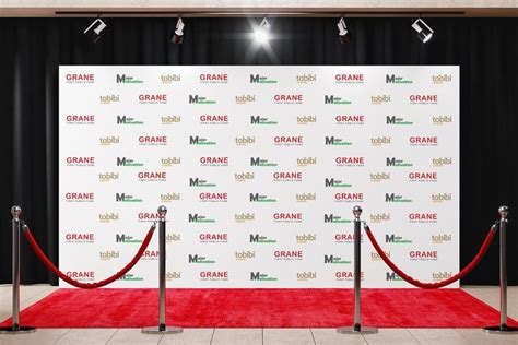 Backdrop Banner With Red Carpet Mockup In Red Carpet Backdrop