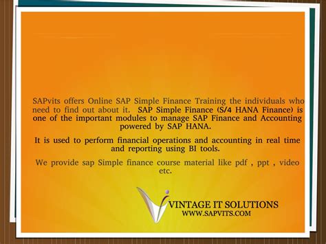 PPT Online SAP Simple Finance Training PowerPoint Presentation Free