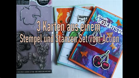 Tutorial 10 3 Karten Aus Einem Stempel Stanzen Set Vom Action