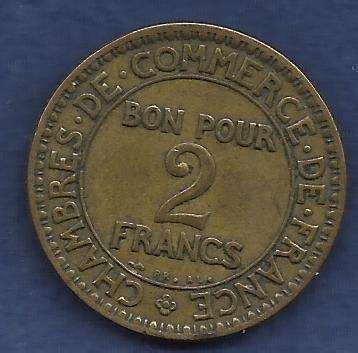 France 2 Francs 1922 CHAMBRES DE COMMERCE For Sale