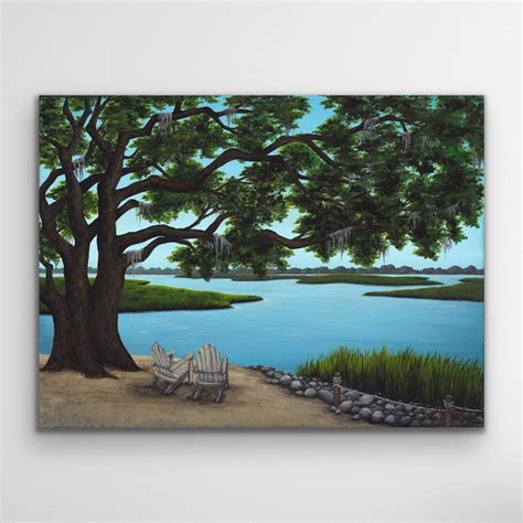 A Fine Life Indeed Giclee Print On Canvas Painting Lowcountry Marsh