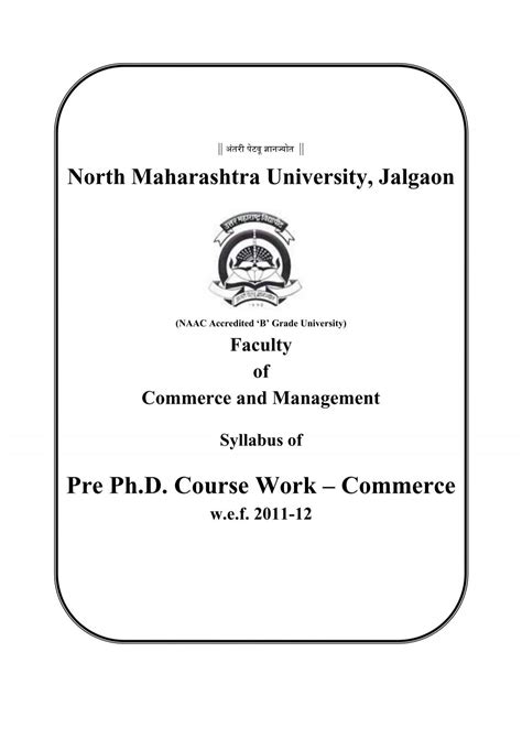 Syllabus Of North Maharashtra University