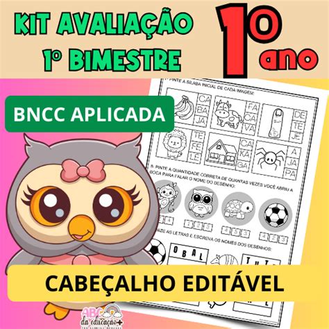 Kit Avaliações 4º ano 1º bimestre Editável Loja ABC da Educação