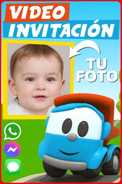 Tarjetas Invitaciones LEO EL PEQUEÑO CAMIÓN GRATIS para Cumpleaños