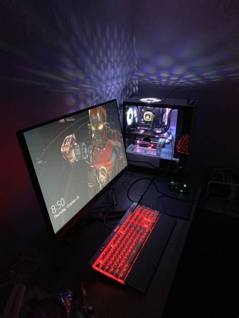 Computer Desk Setup Gaming Room Setup Pc Setup Skateboard Room