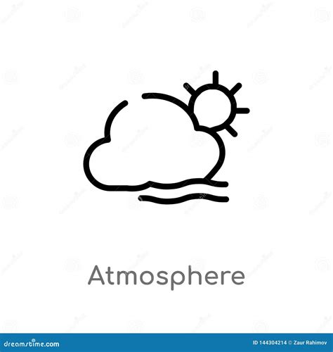 Outline Atmosphere Vector Icon Isolated Black Simple Line Element