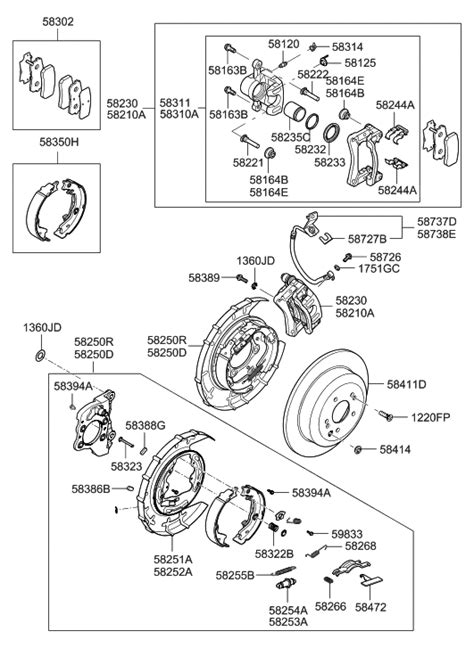 58251 3J000 Genuine Hyundai Plate Assembly Rear Brake Back LH