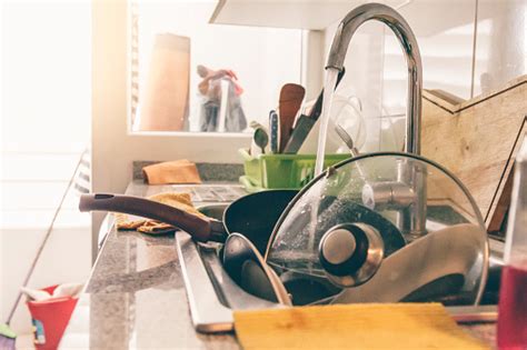 Dirty Dishes In A Messy Kitchen Stock Photo Download Image Now Istock