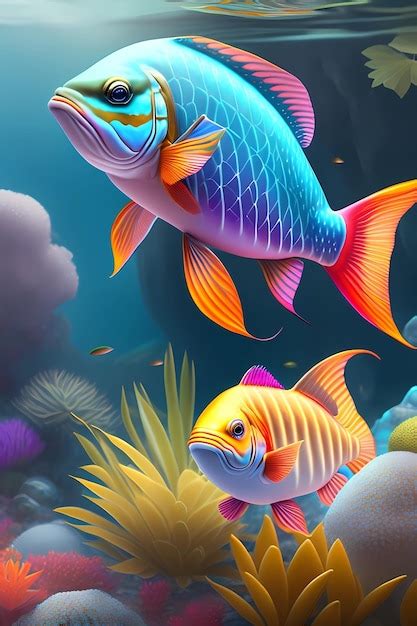 Premium Ai Image Fish Illustration For Childrens Book Cover Digital