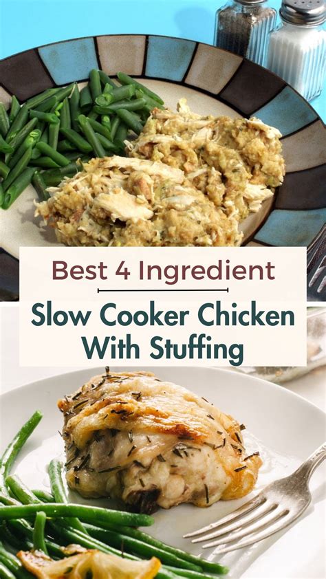 4 Ingredient Slow Cooker Chicken With Stuffing