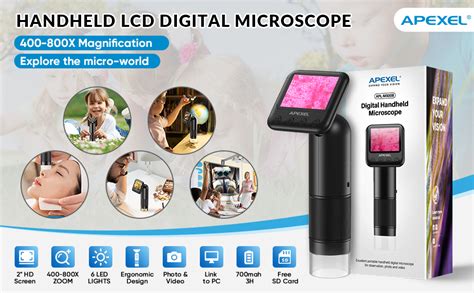 Apexel Handheld Digital Microscope With Lcd Screen X Pocket