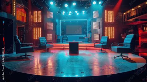 stage set  showbiz  empty game show talk show set  stage