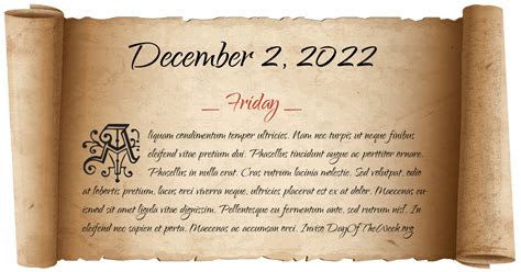 What Day Of The Week Was December 2, 2022?