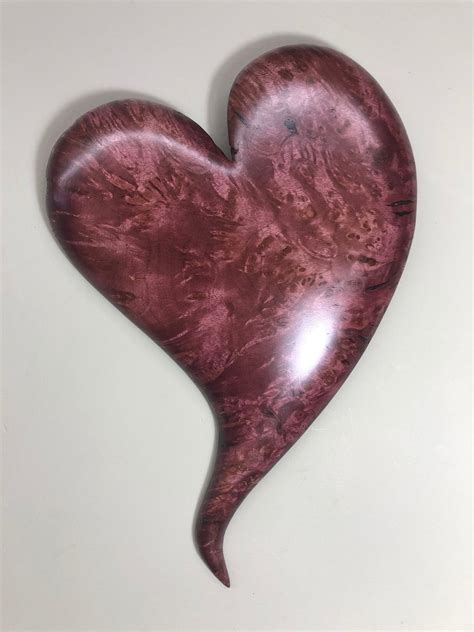 Purple Wood Heart Personalized Valentine S Day Wood Carving Gift