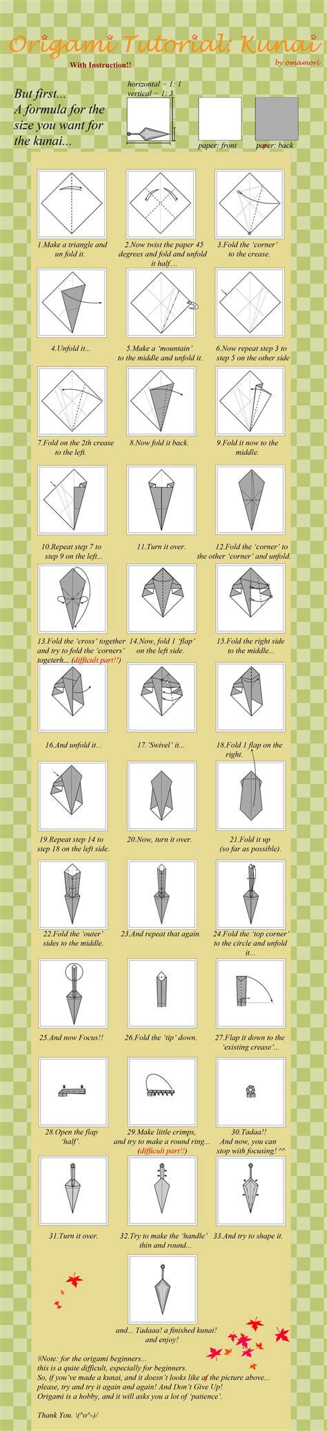 2th... Origami Tutorial: Kunai by mahou-no-omamori on DeviantArt