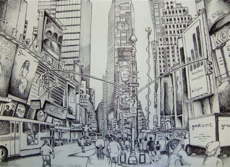 Times Square Sketch At Explore Collection Of Times