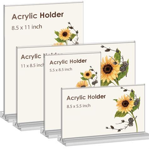 Custom Size X Acrylic Sign Holder L Shape Slant Vertical Menu