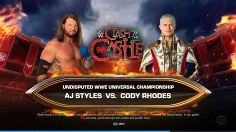 WWE 2K24 Clash At The Castle Submission Match I Quit AJ Styles Vs