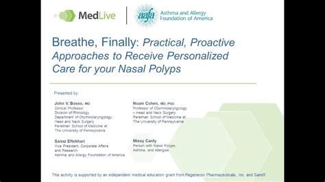 Webinar Approaches To Receive Personalized Care For Your Nasal Polyps