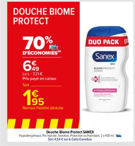 Promo Douche Biome Protect Sanex Chez Carrefour Icatalogue Fr