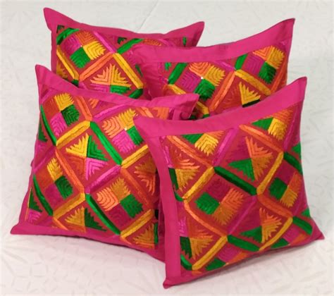 Phulkari Hand Embroidered Cushion Covers