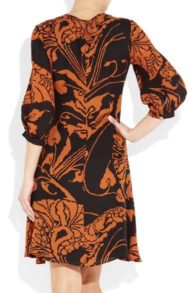 Gucci Printed Silk Dress Net A Porter