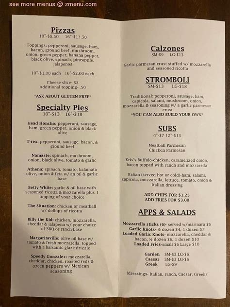 Menu At K S Ny Pizza And Soflo Food Pizzeria East Flat Rock