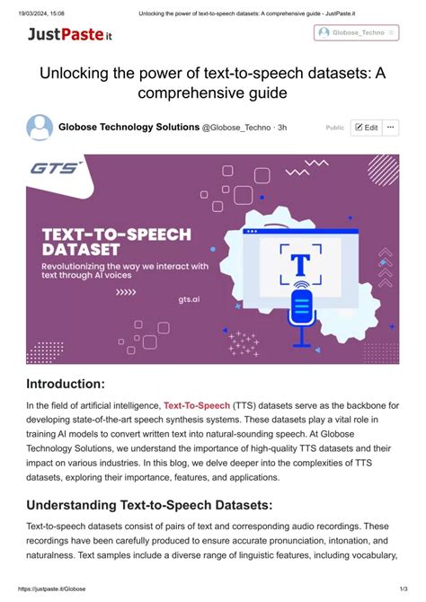 PPT Unlocking The Power Of Text To Speech Datasets A Comprehensive