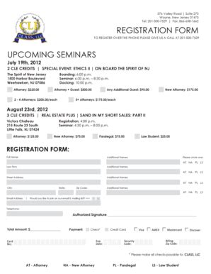 Fillable Online REGISTRATION FORM UPCOMING SEMINARS PRWeb Fax Email