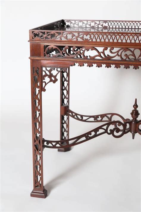 Baker Furniture Mahogany Fretwork Chinese Chippendale Tea Table At 1stdibs