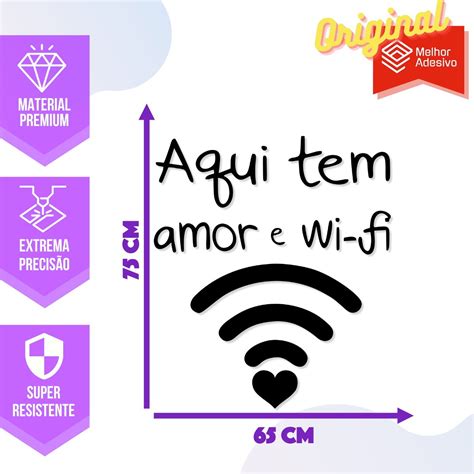 Adesivo Parede Sala Frase Aqui Tem Amor E Wi Fi Elo