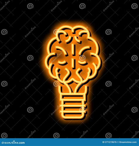 Brainstorm Light Bulb Neon Glow Icon Illustration Stock Vector