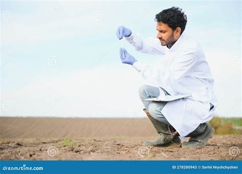 Soil Testing Indian Agronomy Specialist Taking Soil Sample For