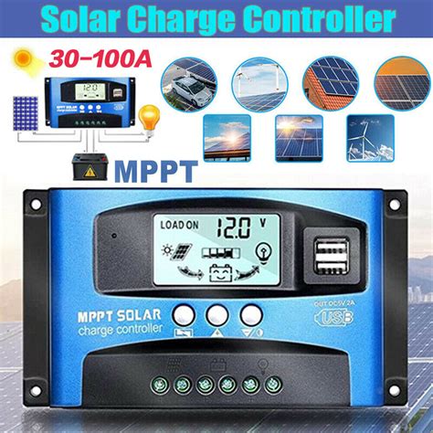 100a Mppt Solar Panel Regulator Charger Controller 12v 24v Auto Focus Tracking Ebay