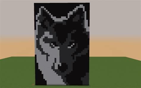 Minecraft Wolf Pixel Art Grid