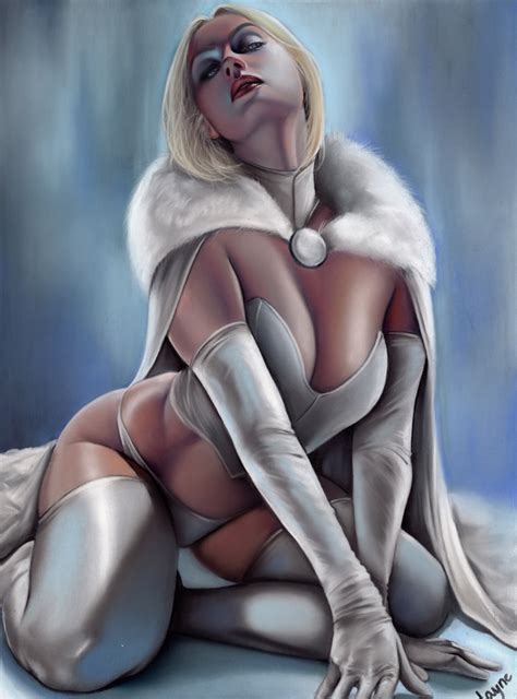 Rule 34 Blonde Hair Blue Eyes Breasts Bylayne Cape Cleavage Corset Elbow Gloves Emma Frost Fur