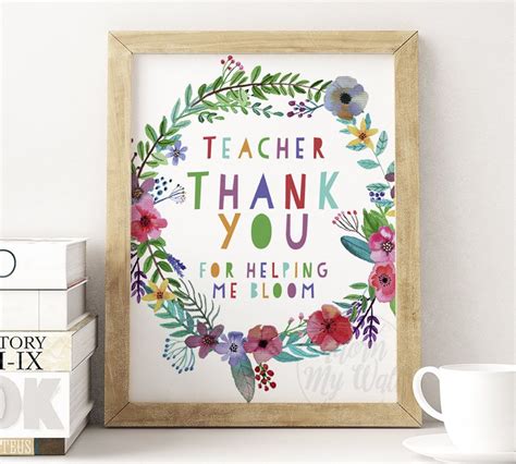 Thank You Teacher Thank You For Helping Me Bloom Grow Nursery