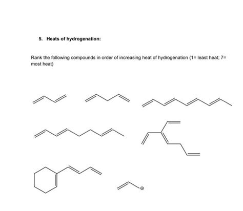 Solved 5 Heats Of Hydrogenation Rank The Following