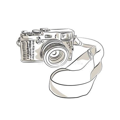 35mm SLR Film Camera Drawing Stock Vector - Illustration of vintage ...