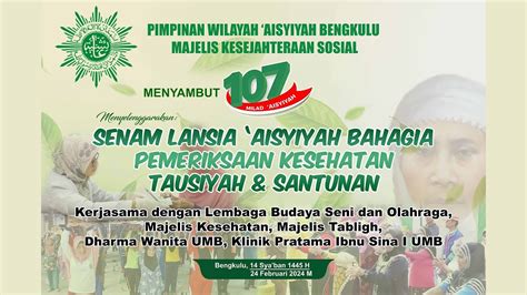 Sambut Milad Ke Pwa Bengkulu Adakan Senam Sehat Lansia Youtube