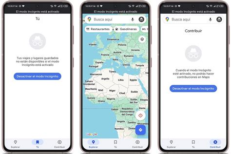 Cómo activar el modo incógnito de Google Maps