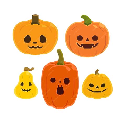 Colección De Calabazas De Halloween Vector Premium