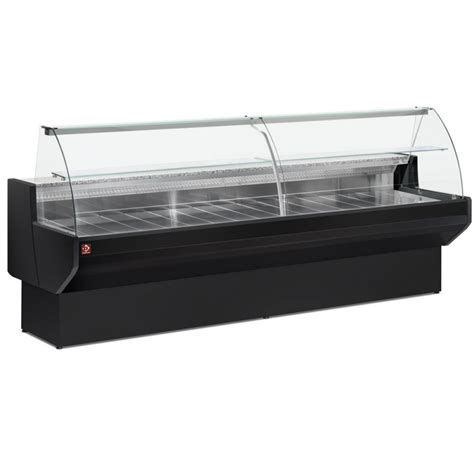 Comptoir vitrine réfrigérée froid ventilé de 2m couleur noir pour