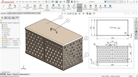 SolidWorks Sheet Metal Tutorial Basket Multibody Assembly Drafting