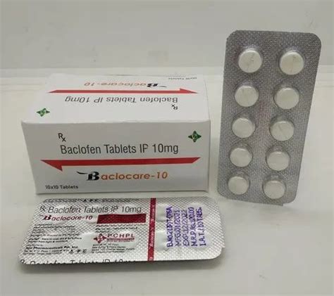 Baclofen Tablets IP 10mg Baclocare 10 Packaging Type Blister