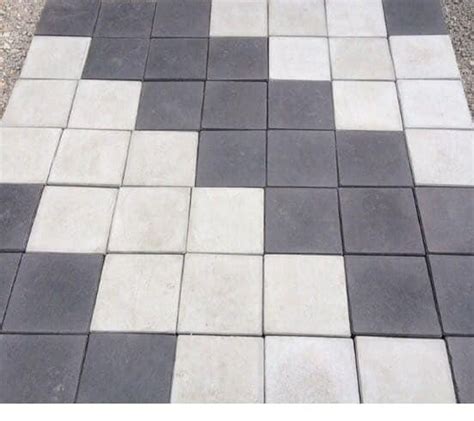 White And Black Square Pavement Concrete Paver Block Size 10 X 10