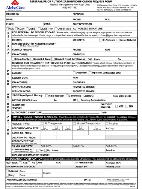 Alohacare Prior Auth Form Fill Online Printable Fillable Blank